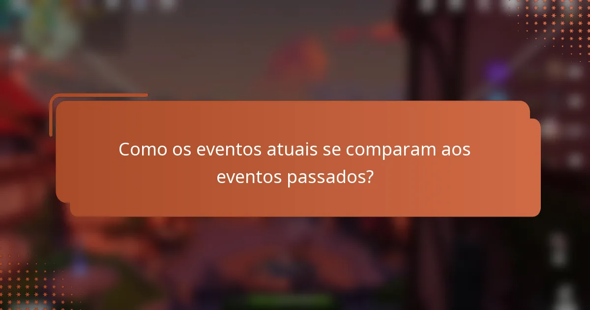 Como os eventos atuais se comparam aos eventos passados?